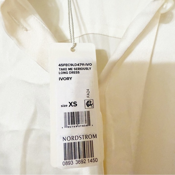 Favorite Daughter Take Me Seriously Long Dress in Ivory Revolve size XS NWT - Picture 9 of 11